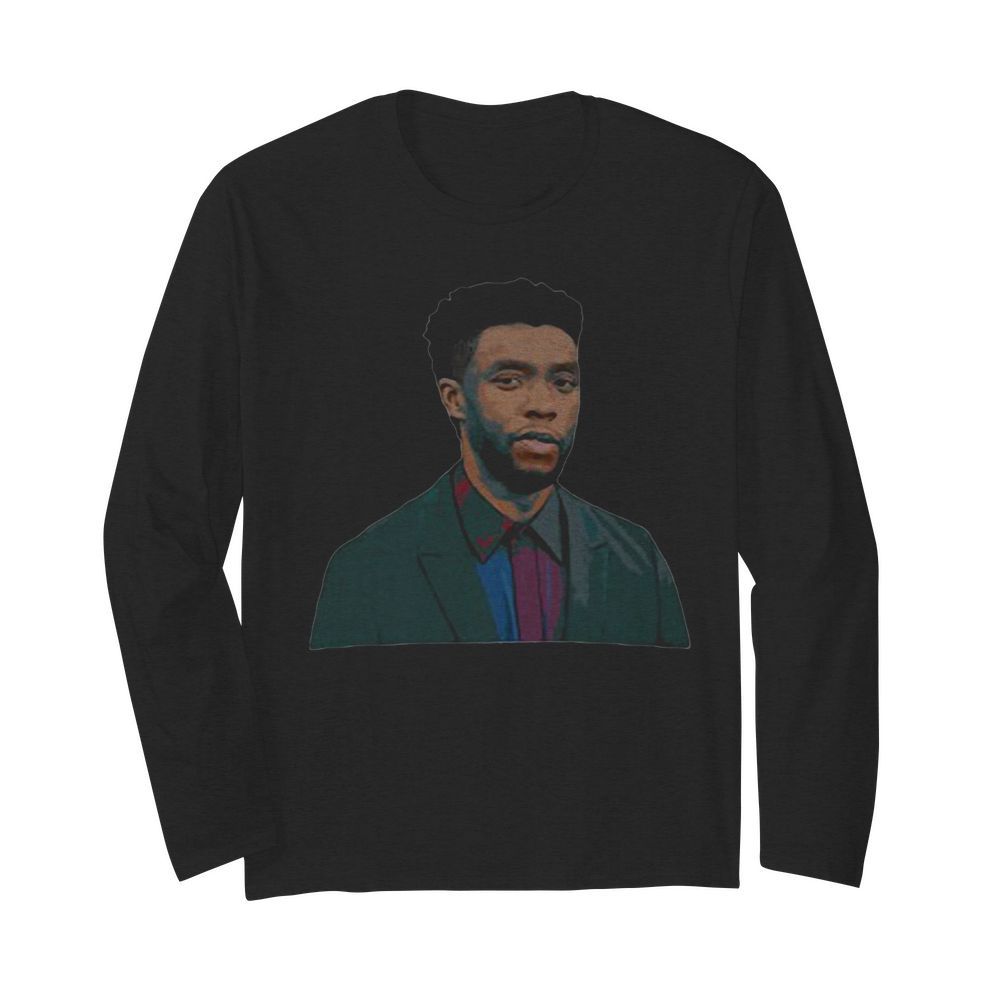 Rip black panther chadwick Boseman actor art  Long Sleeved T-shirt 