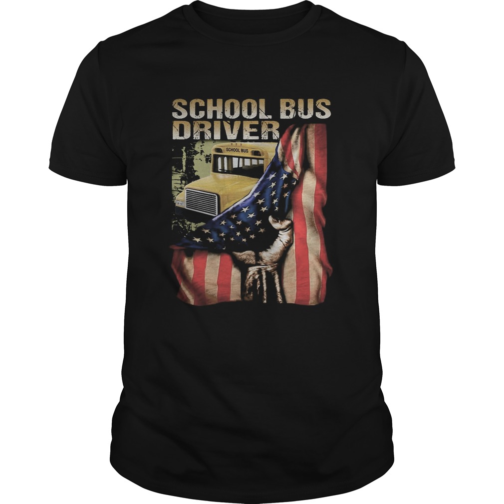 School bus driver american flag independence day  Unisex