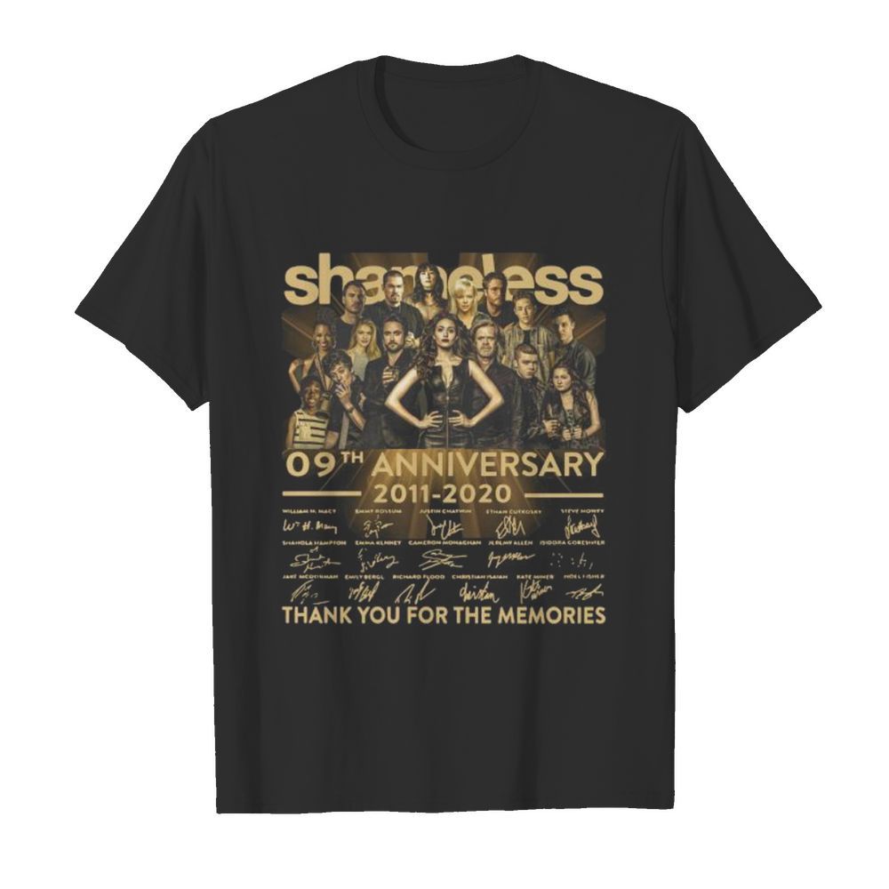 Shameless 09th anniversary 2011 2020 thank you for the memories signatures shirt