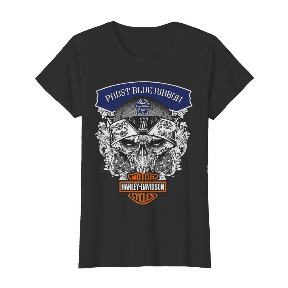 Skull Harley Davidson Pabst Blue Ribbon  Classic Women's T-shirt