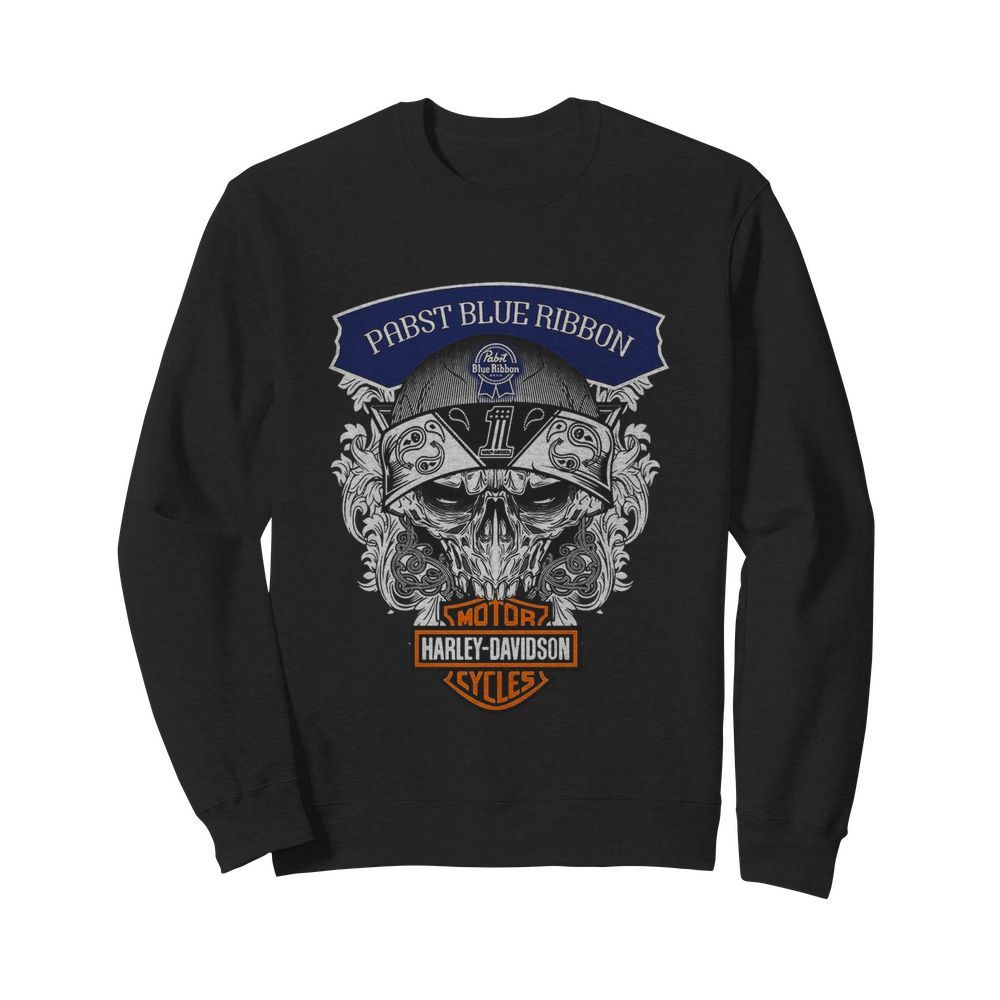 Skull Harley Davidson Pabst Blue Ribbon  Unisex Sweatshirt