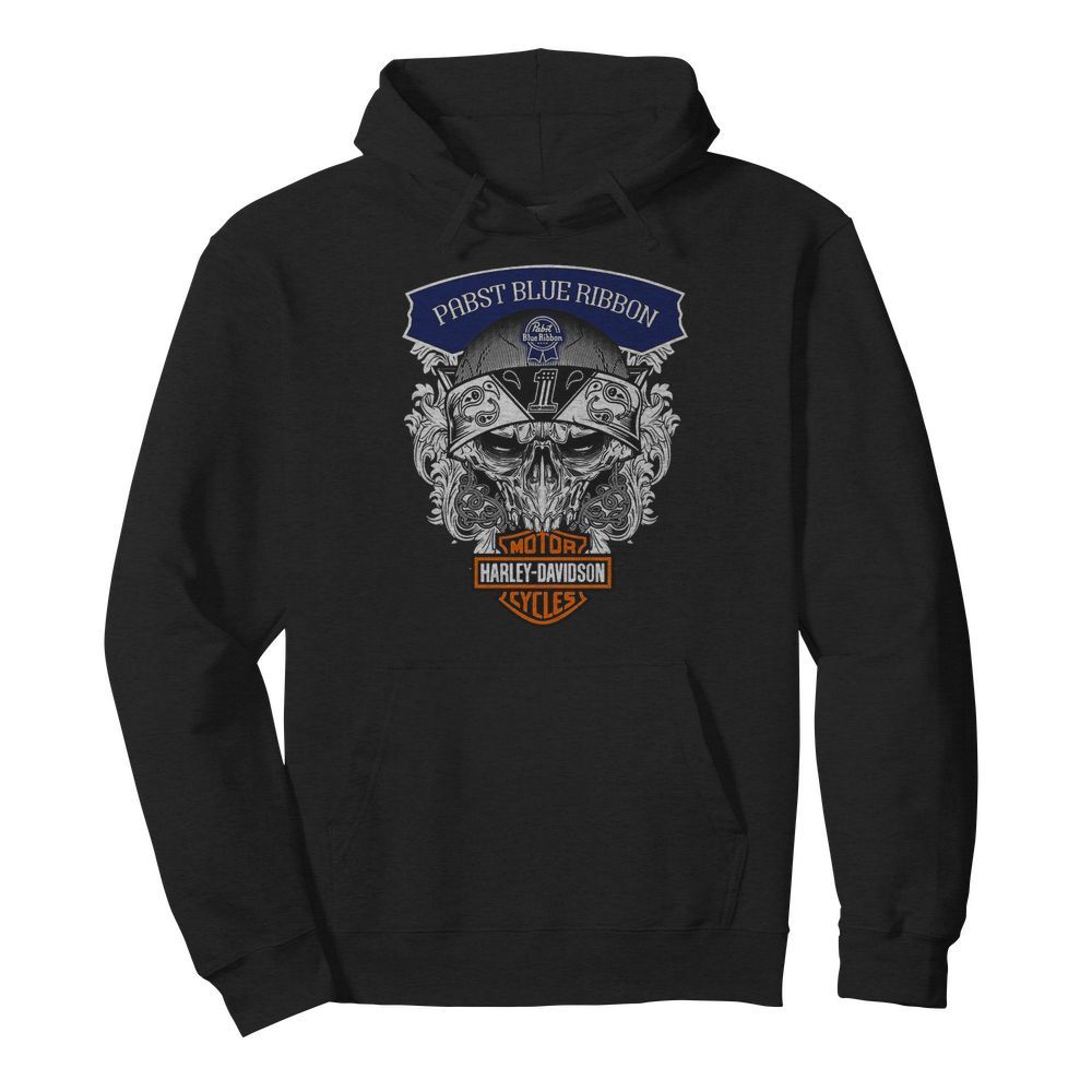 Skull Harley Davidson Pabst Blue Ribbon  Unisex Hoodie