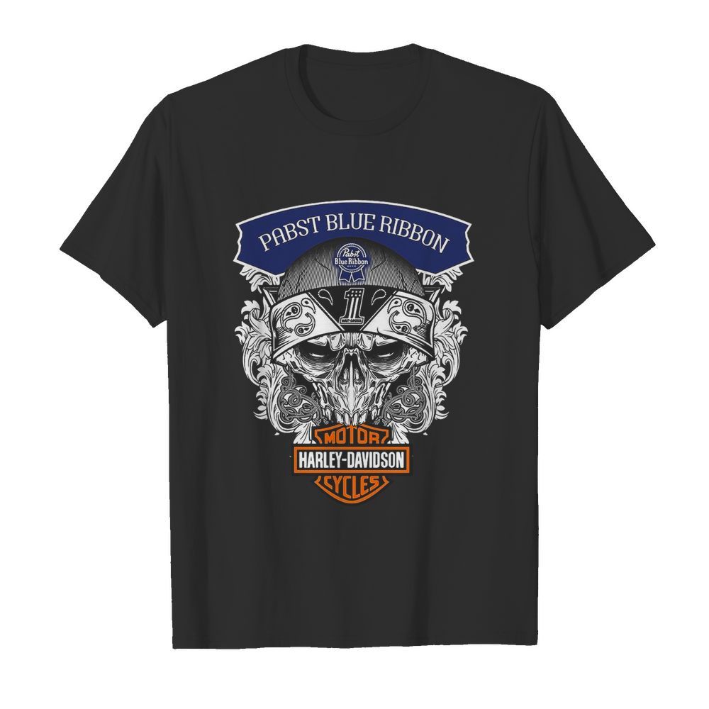 Skull Harley Davidson Pabst Blue Ribbon  Classic Men's T-shirt