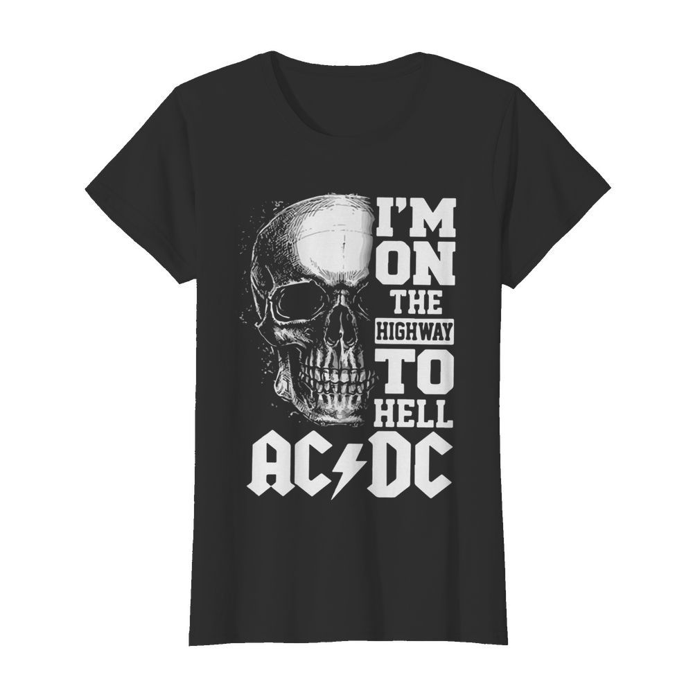 Skull Im On The Highway To Hell AC DC  Classic Women's T-shirt