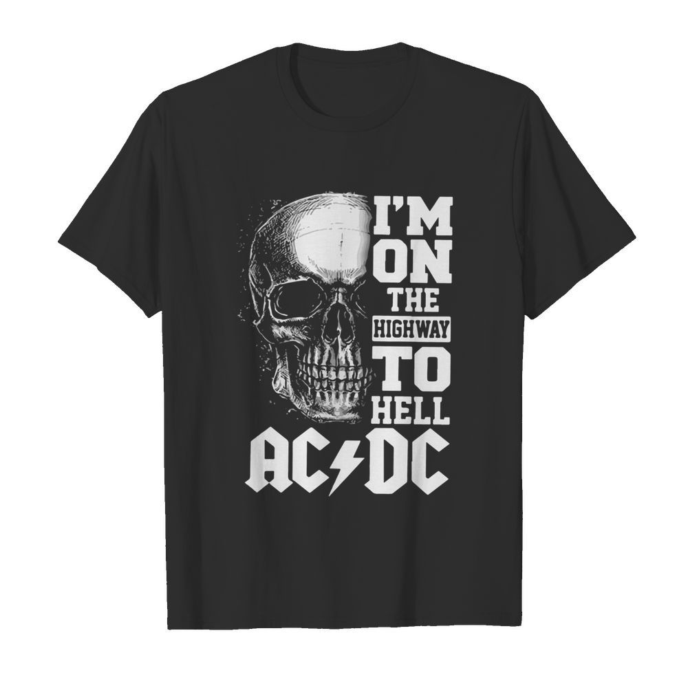 Skull Im On The Highway To Hell AC DC  Classic Men's T-shirt