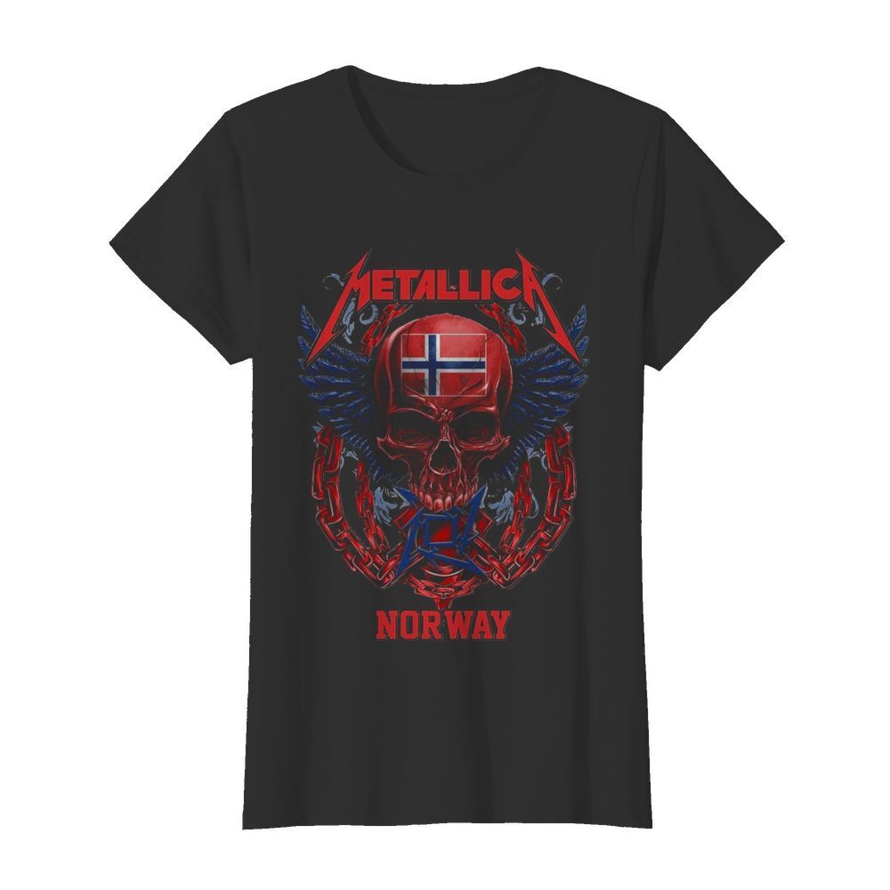 Skull Metallica Norway Flag  Classic Women's T-shirt