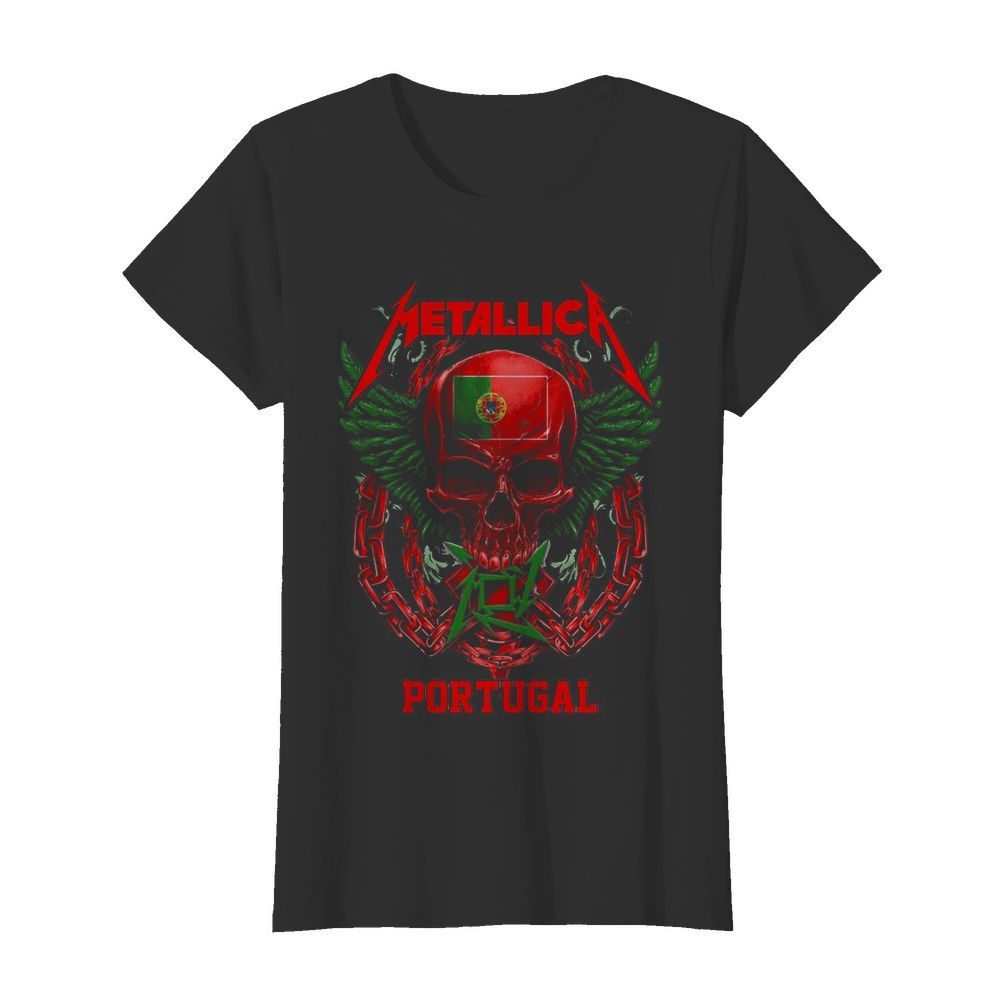 Skull Metallica Portugal Flag  Classic Women's T-shirt