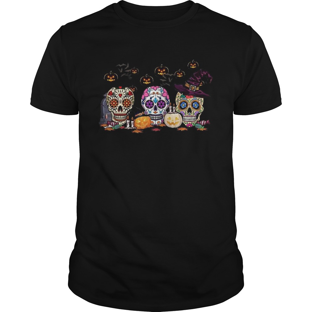 Skull Witch Pumpkin Halloween shirt