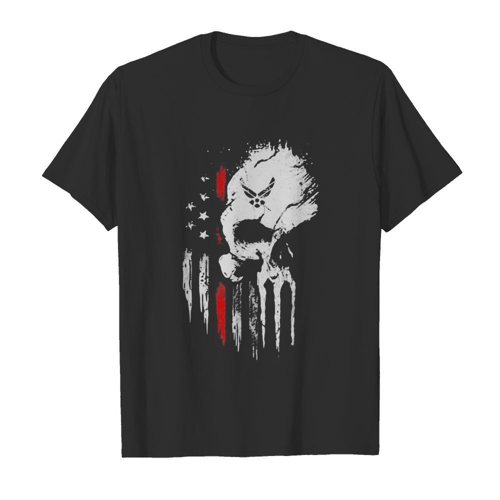 Skull marine american flag independence day shirt