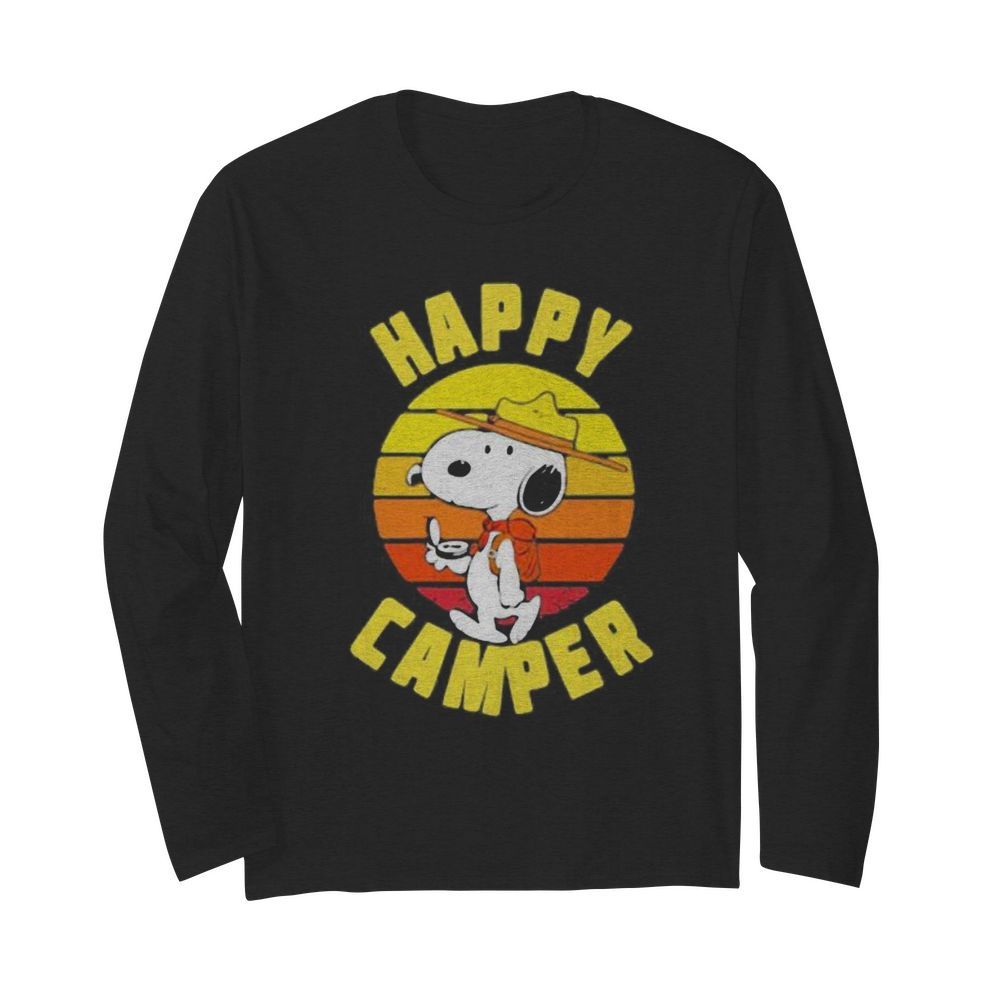 Snoopy happy camper vintage retro  Long Sleeved T-shirt 