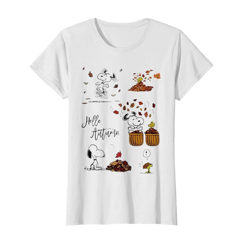 Snoopy hello autumn maple leaves  Classic Women's T-shirt