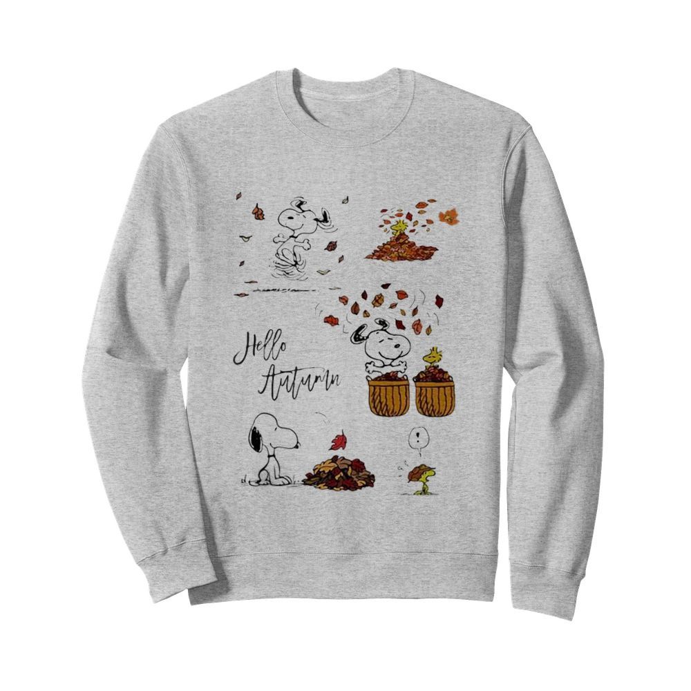 Snoopy hello autumn maple leaves  Unisex Sweatshirt