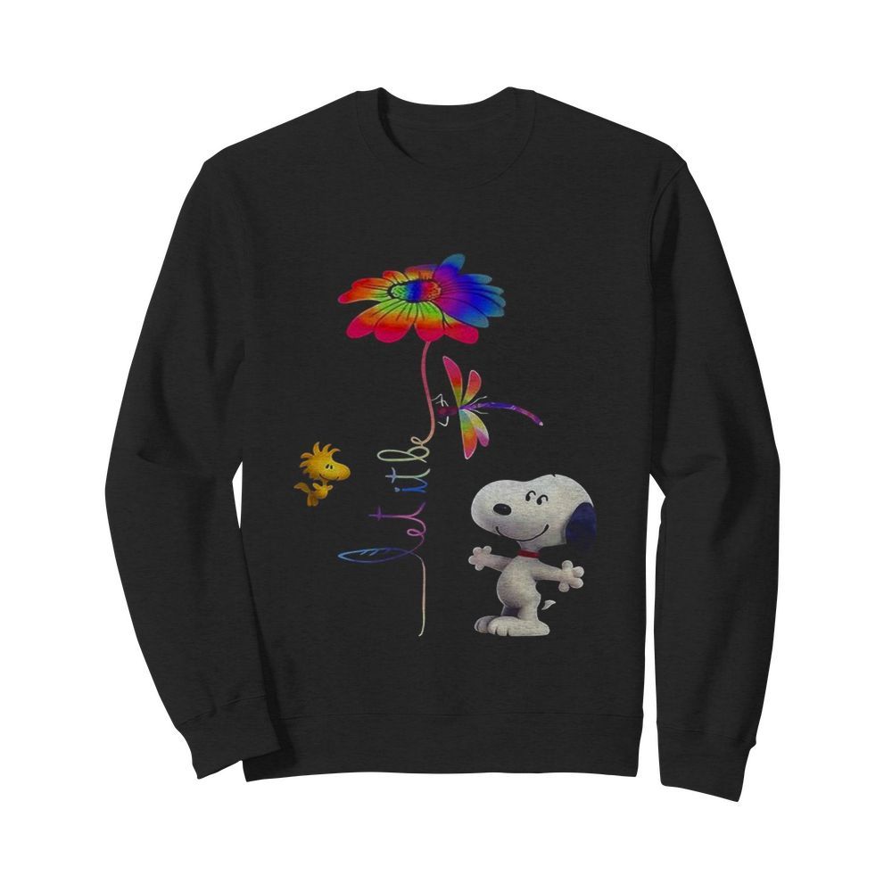 Snoopy woodstock and butterfly let it be flower  Unisex Sweatshirt