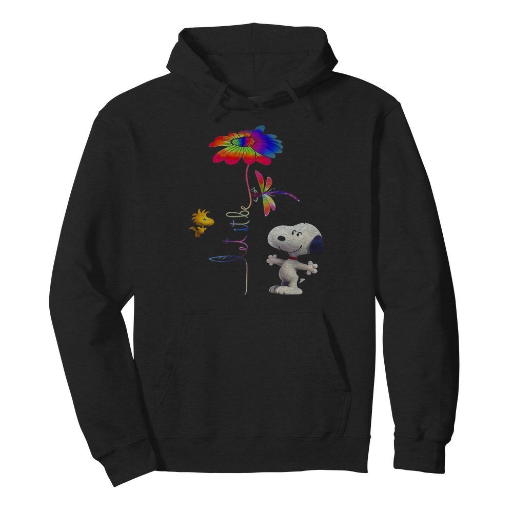 Snoopy woodstock and butterfly let it be flower  Unisex Hoodie