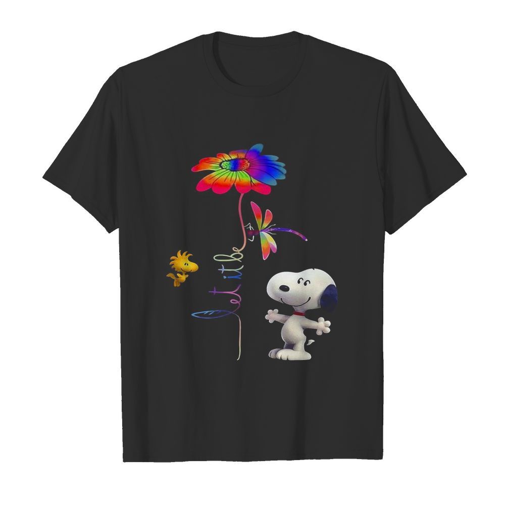 Snoopy woodstock and butterfly let it be flower  Classic Men's T-shirt