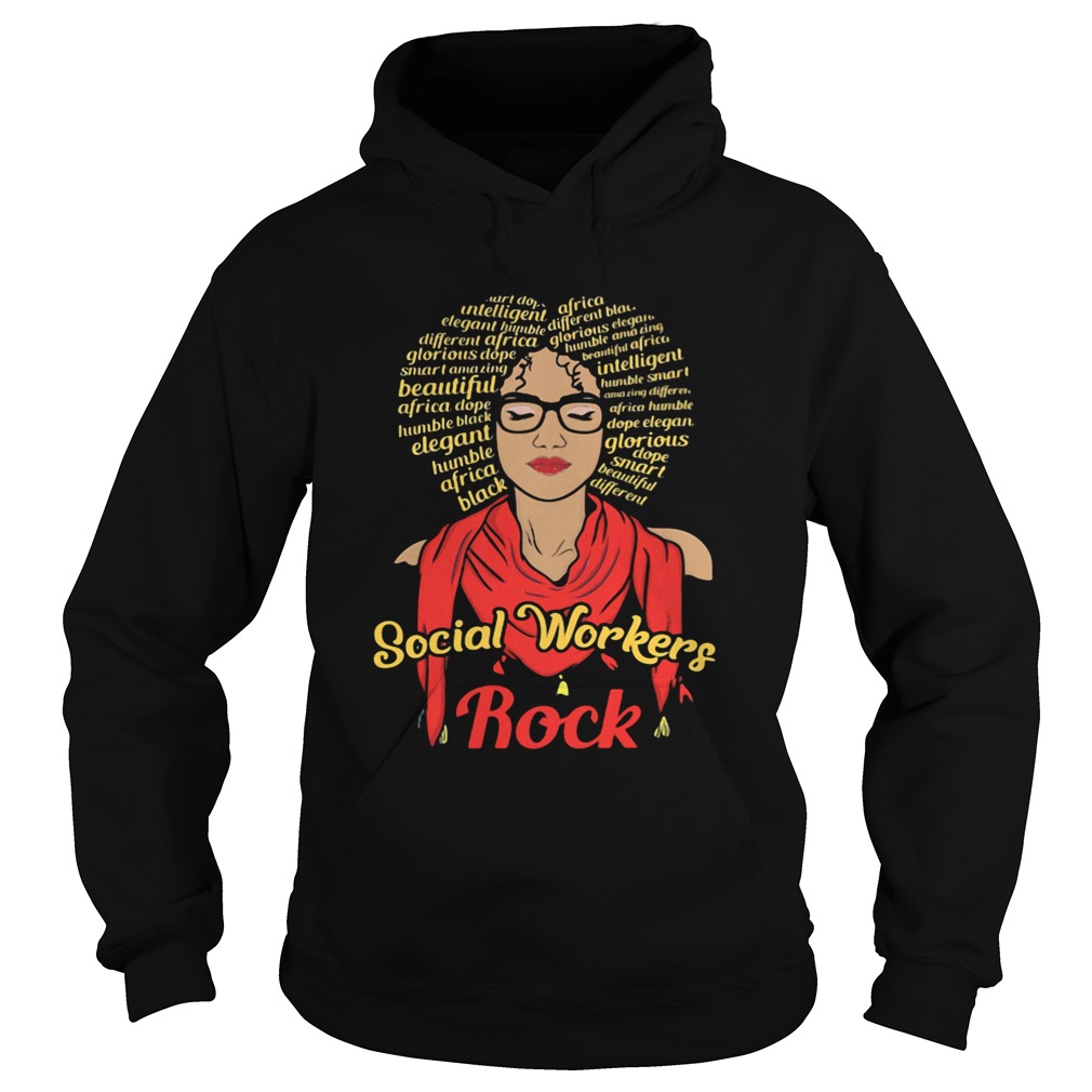 Social Workers Rock Lady Elegant Humble Africa Black  Hoodie