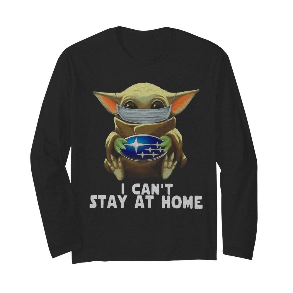 Star Wars Baby Yoda Mask Hug Subaru I Cant Stay At Home  Long Sleeved T-shirt 