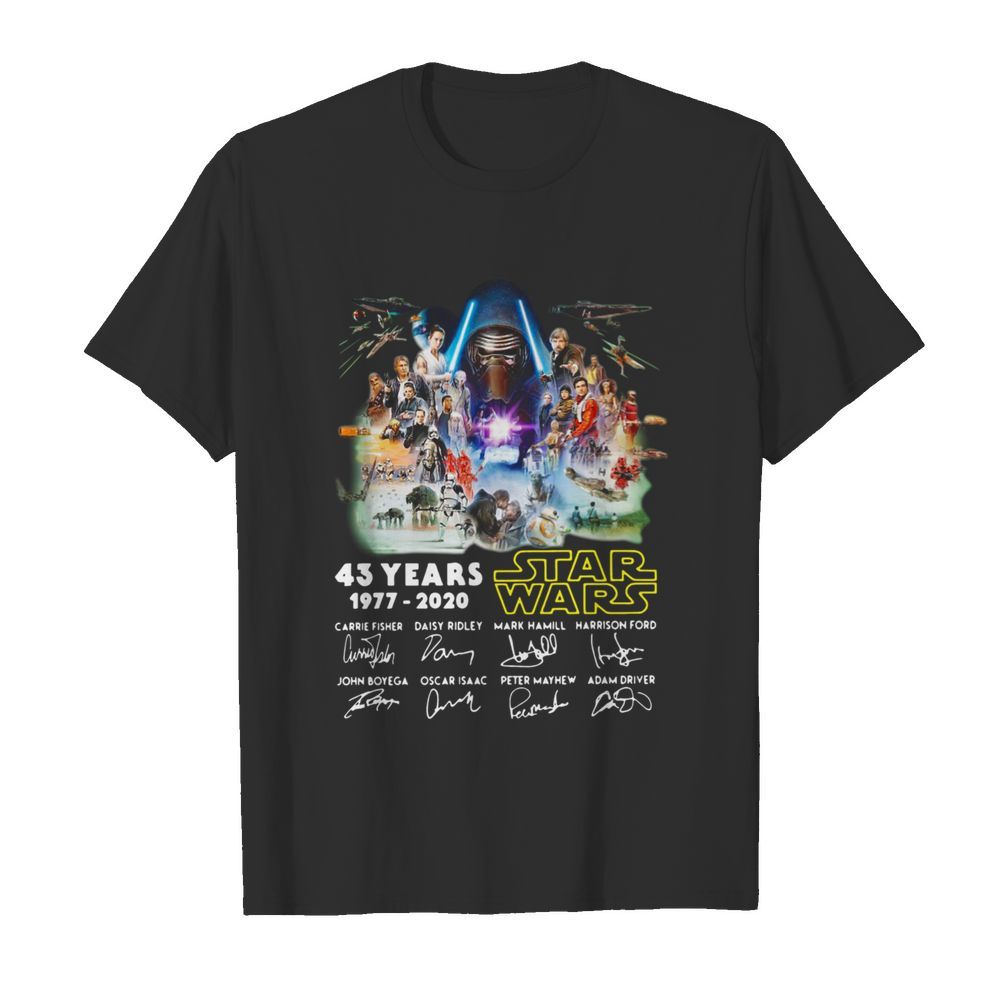 Star wars 43 years 1977 2020 signatures shirt