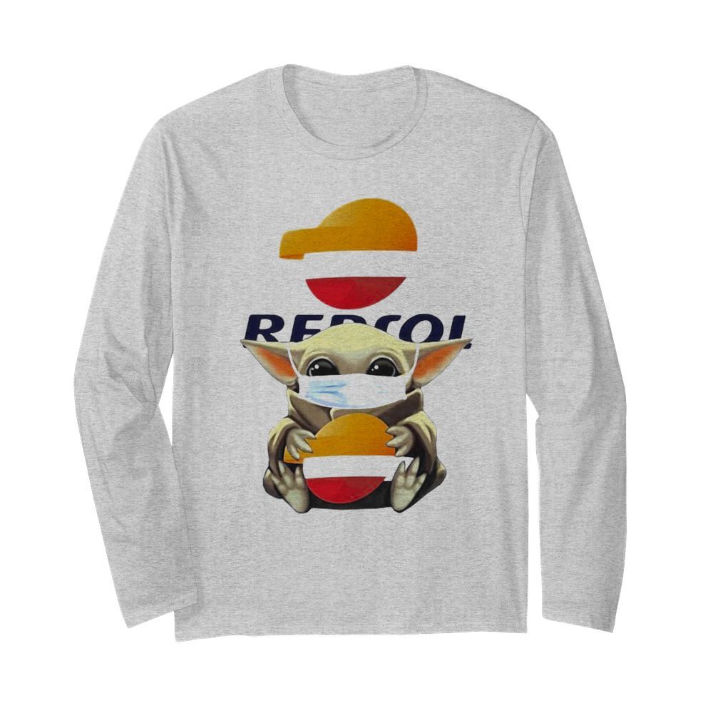 Star wars baby yoda mask hug repsol  Long Sleeved T-shirt 