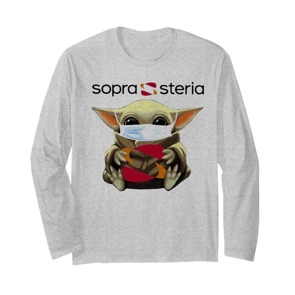 Star wars baby yoda mask hug sopra steria  Long Sleeved T-shirt 