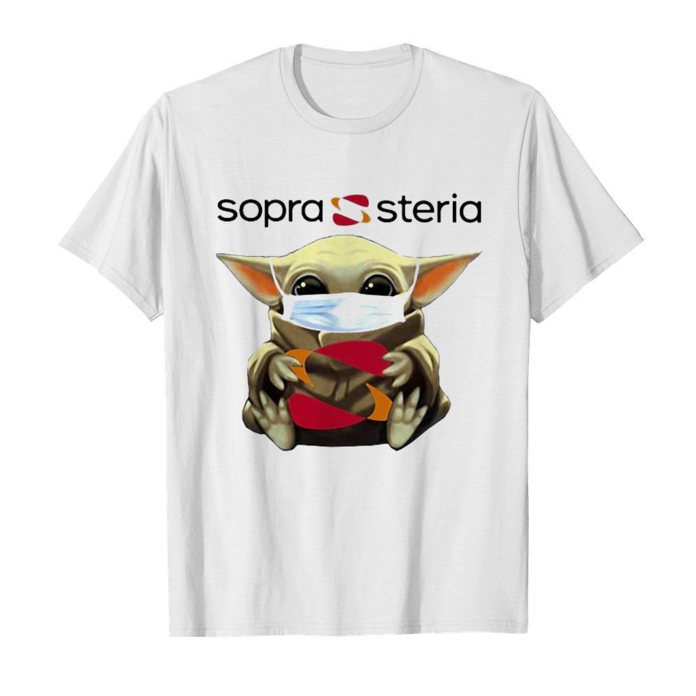 Star wars baby yoda mask hug sopra steria shirt