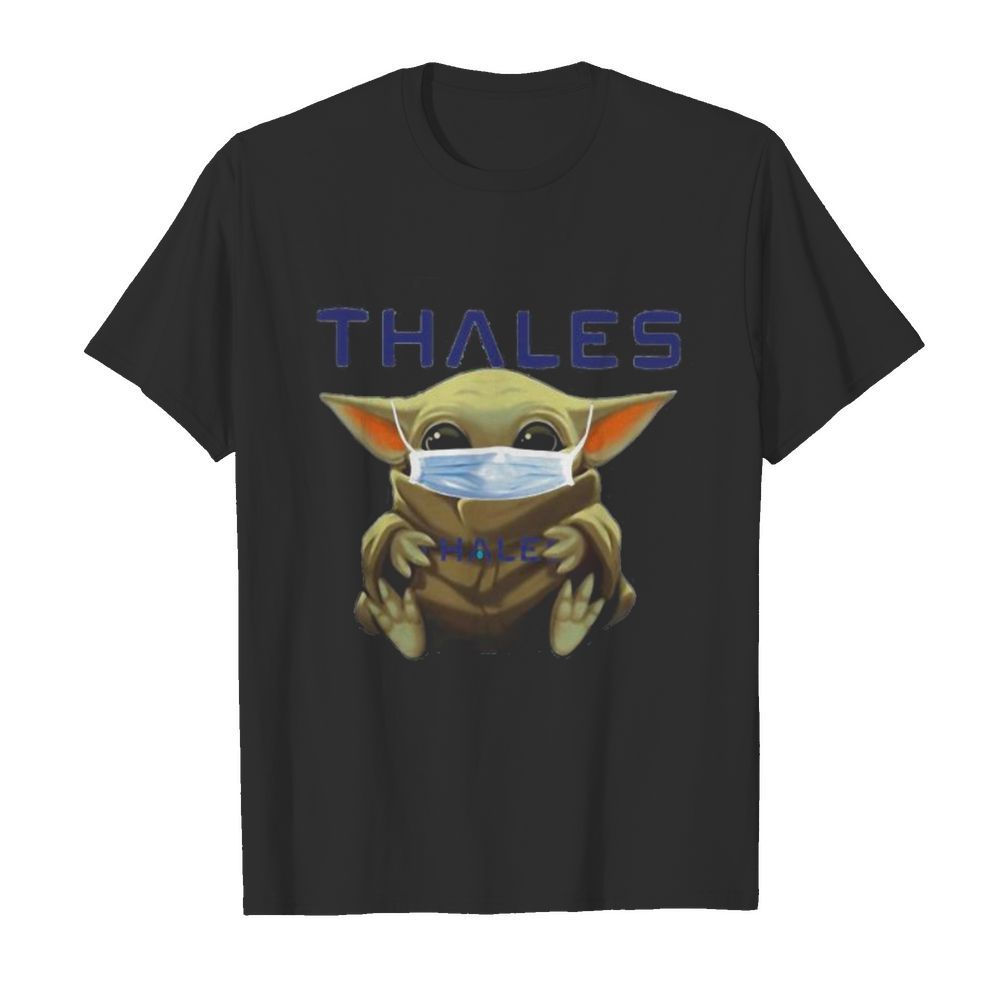 Star wars baby yoda mask hug thales shirt