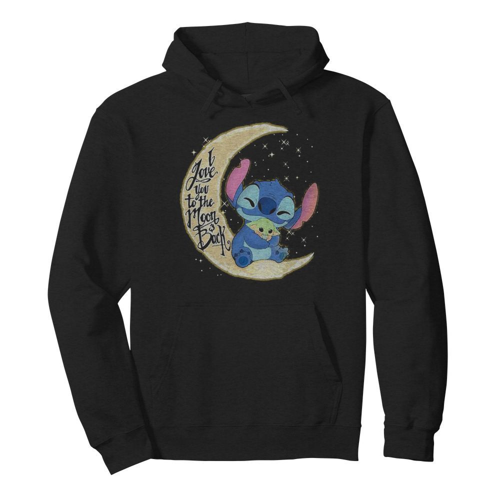 Stitch and baby yoda i love you to the moon and back  Unisex Hoodie