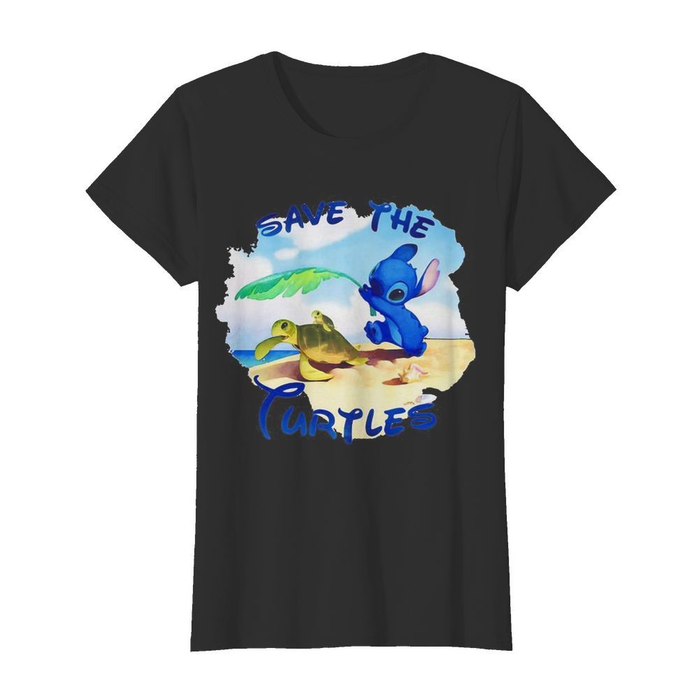 Stitch save the turtles  Classic Women's T-shirt