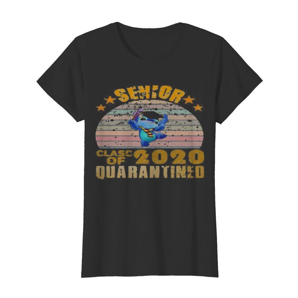 Stitch senior class of 2020 quarantined vintage retro  Classic Women's T-shirt