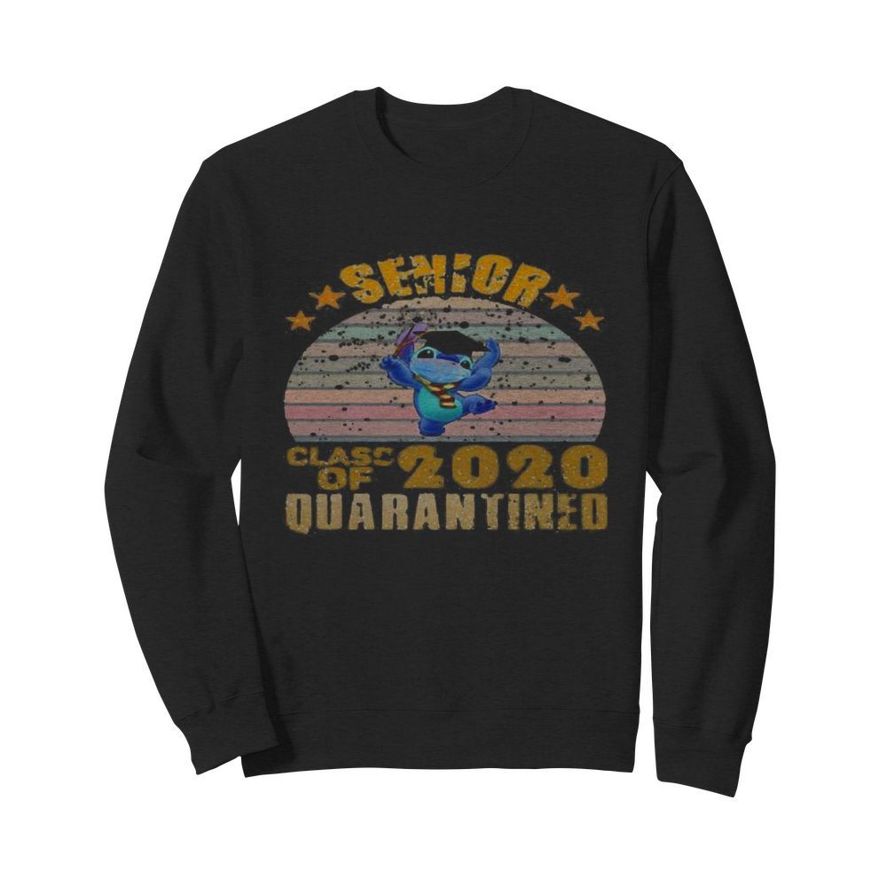 Stitch senior class of 2020 quarantined vintage retro  Unisex Sweatshirt