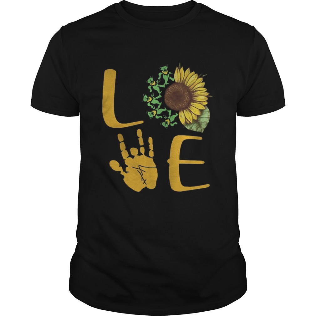 Sunflower Bear Skeleton Hand Love shirt