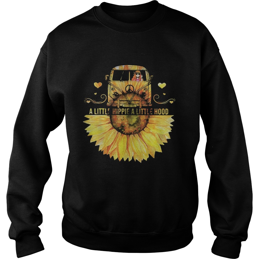 Sunflower Peace Bus A Little Hippie A Little Hood  Sweatshirt