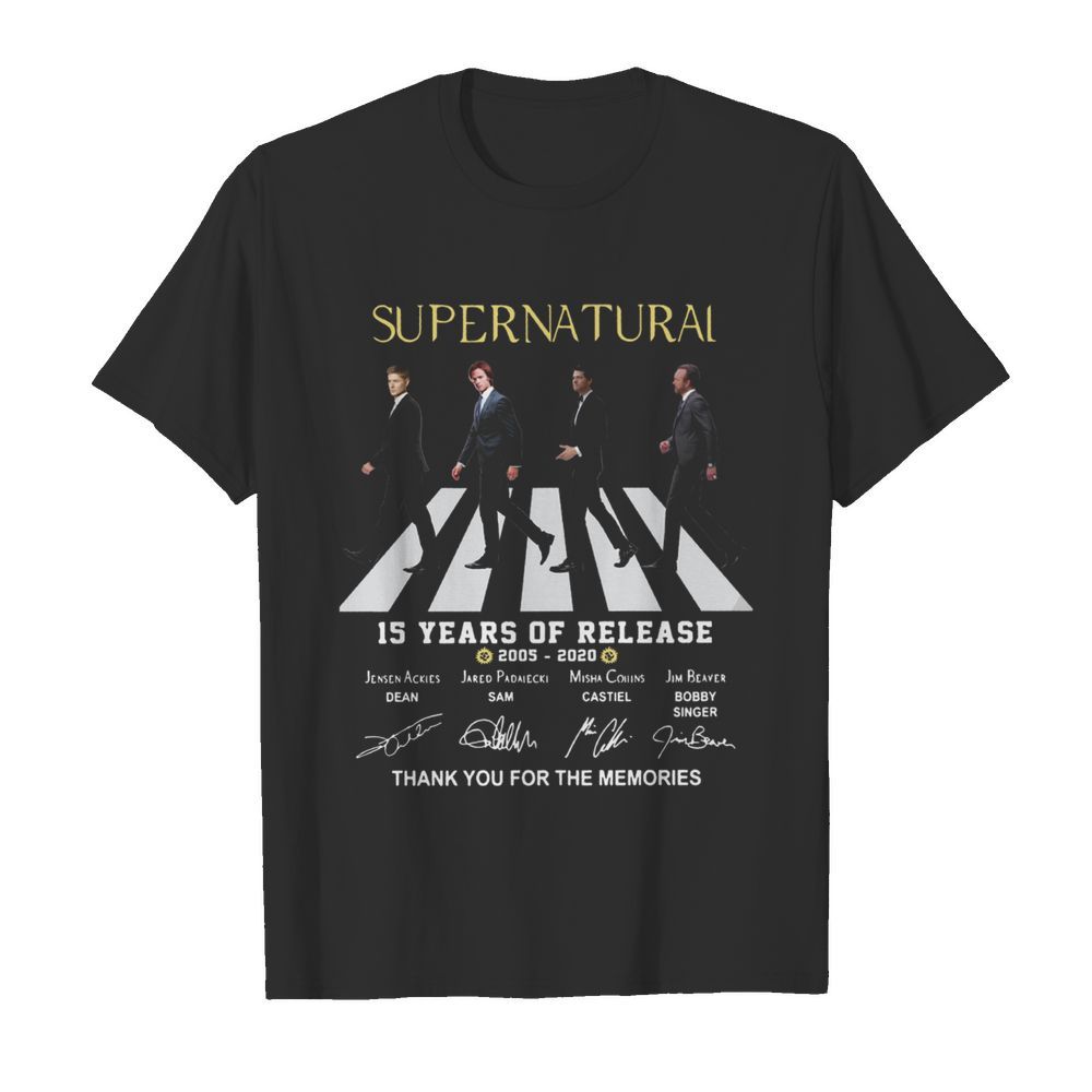 Supernatural The Abbey Road 15 Years Of Release 2005 2020 Thank You For The Memories Signatures  Classic Men's T-shirt