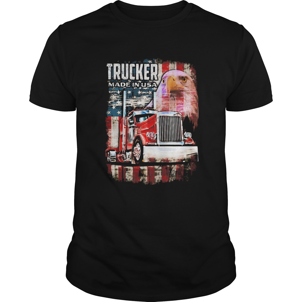 TRUCKER MADE IN USA EAGLE AMERICAN FLAG shirt