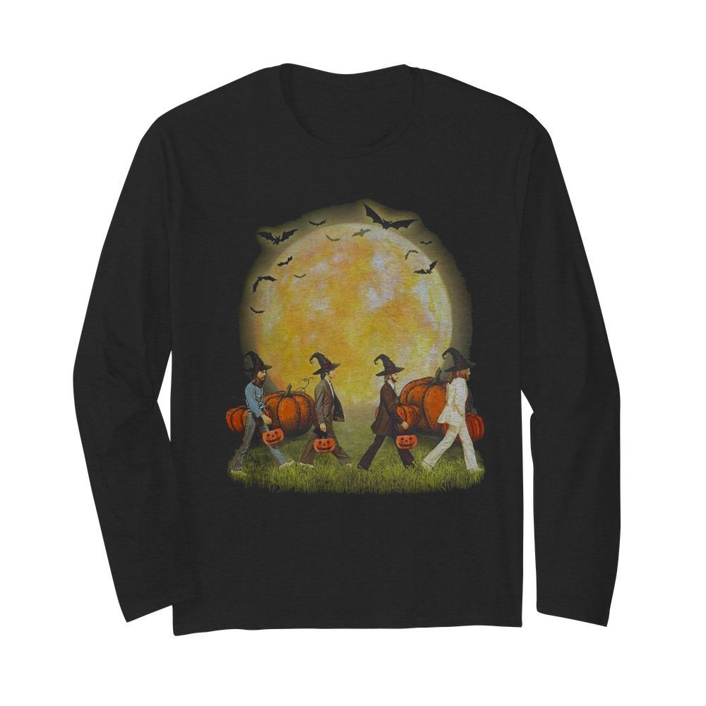 The Beatles Abbey Road Moon Pumpkins Halloween  Long Sleeved T-shirt 