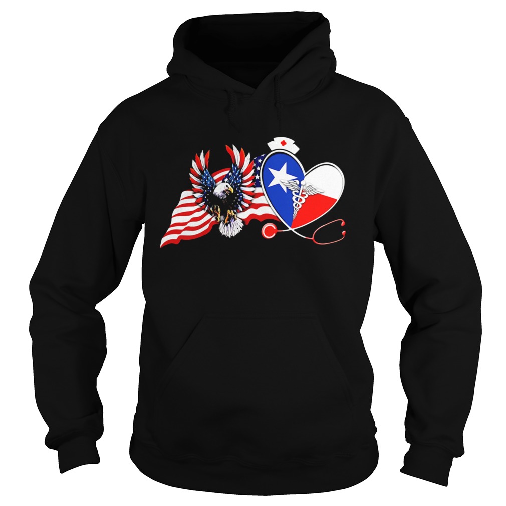 The Heart Nurse Eagle American Flag  Hoodie