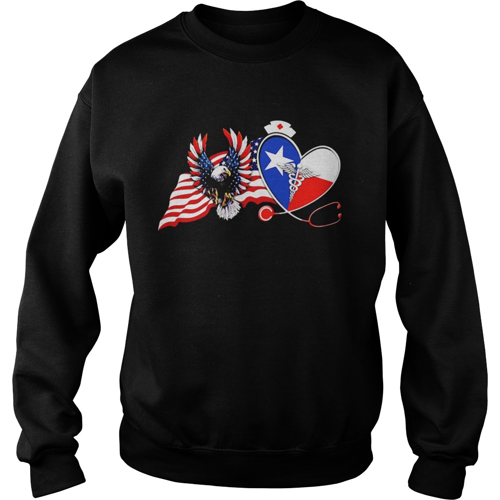 The Heart Nurse Eagle American Flag  Sweatshirt