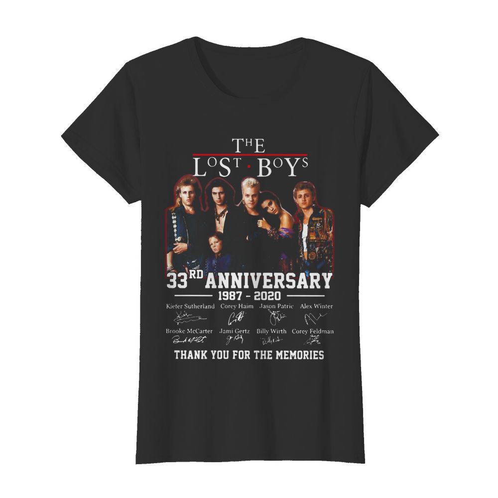 The Lost Boys 33rd Anniversary 1987 2020 Thank You For The Memories Signatures  Classic Women's T-shirt