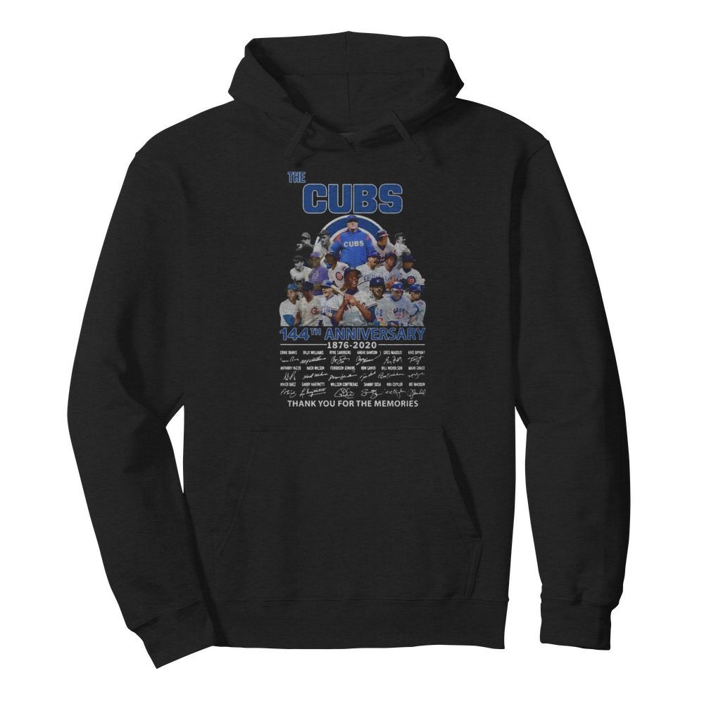 The chicago cubs 144th anniversary 1876 2020 thank you for the memories signatures  Unisex Hoodie