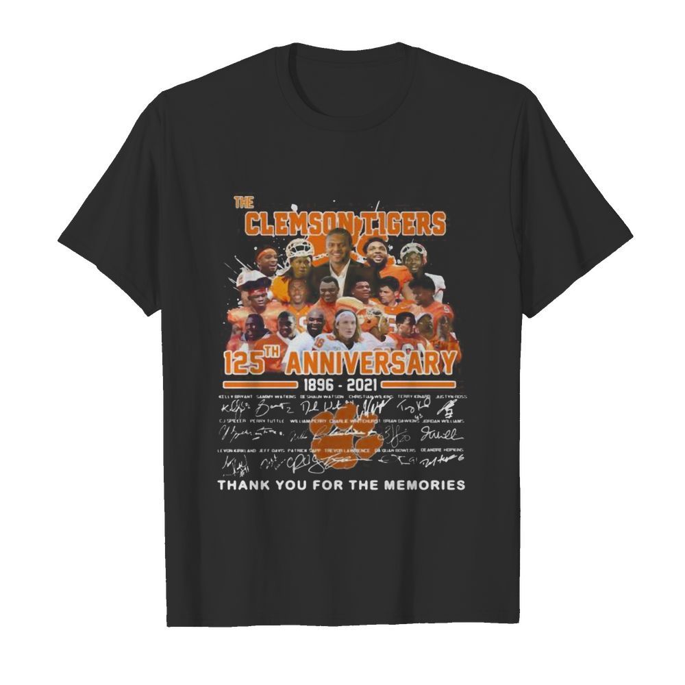 The clemson tigers 125th anniversary 1896 2020 thank you for the memories signatures shirt