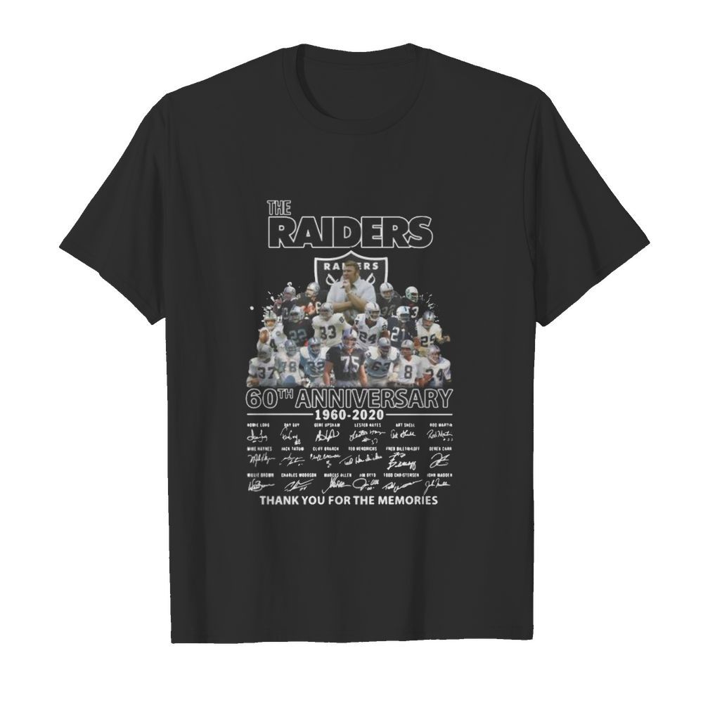 The raiders 60th anniversary 1960 2020 thank you for the memories signatures shirt