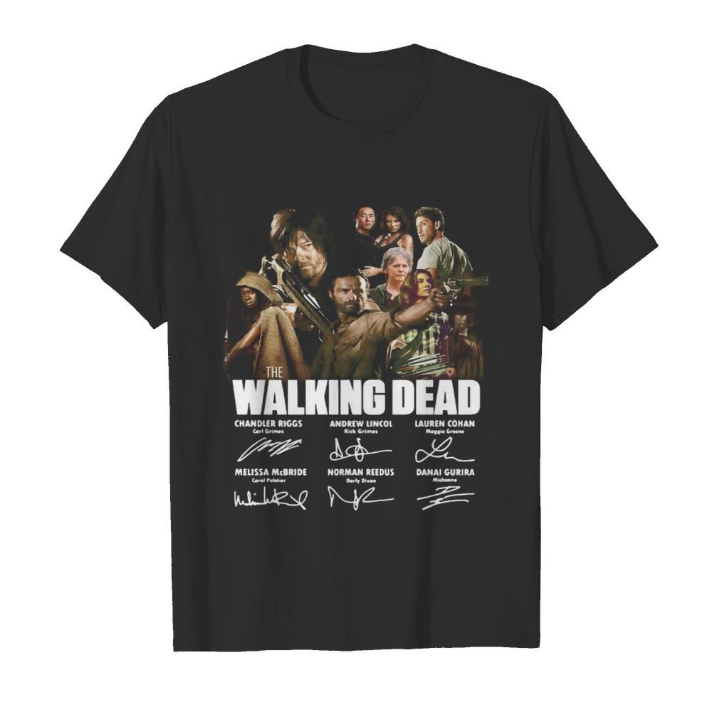 The walking dead movie characters signatures shirt