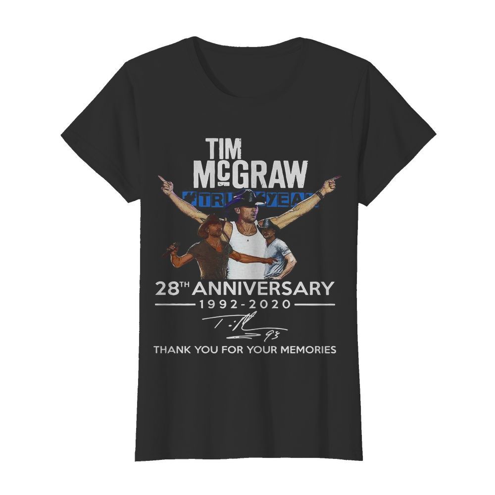 Tim Mcgraw 28th Anniversary 1992-2020 Thank You For The Memories  Classic Women's T-shirt