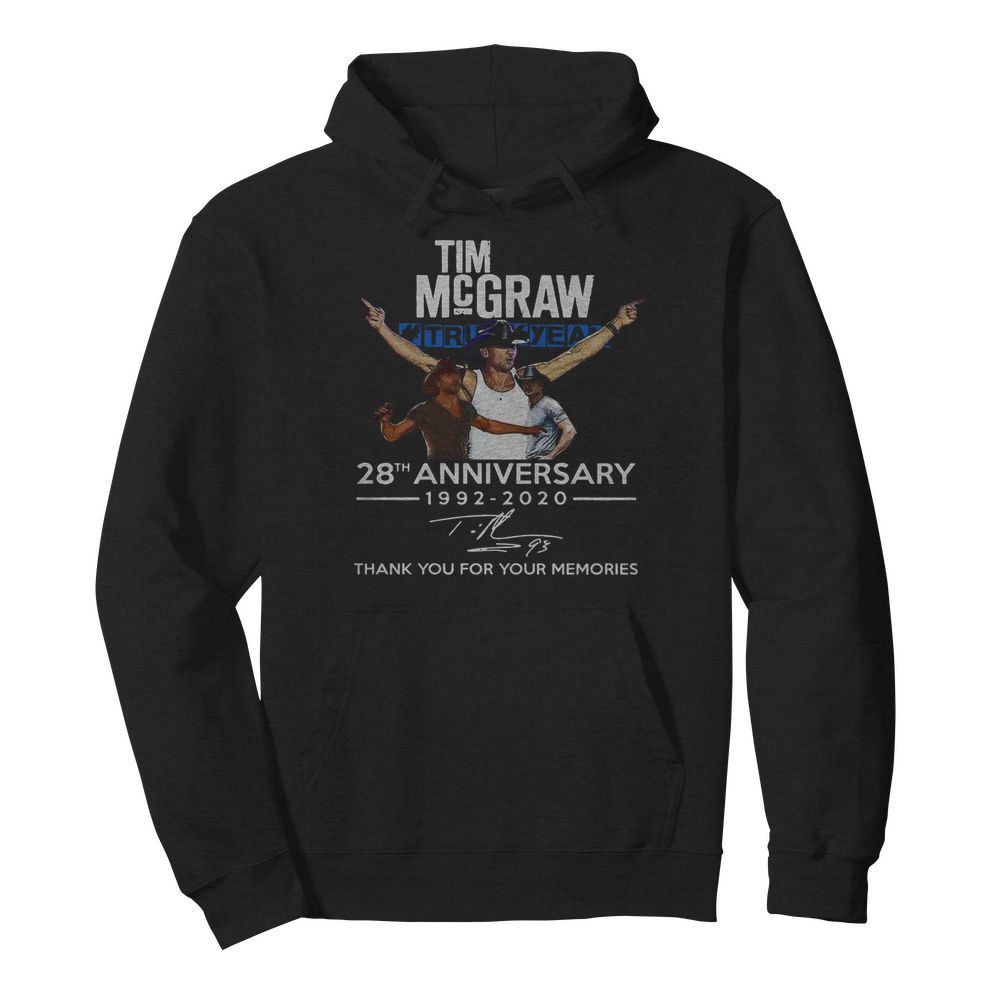 Tim Mcgraw 28th Anniversary 1992-2020 Thank You For The Memories  Unisex Hoodie