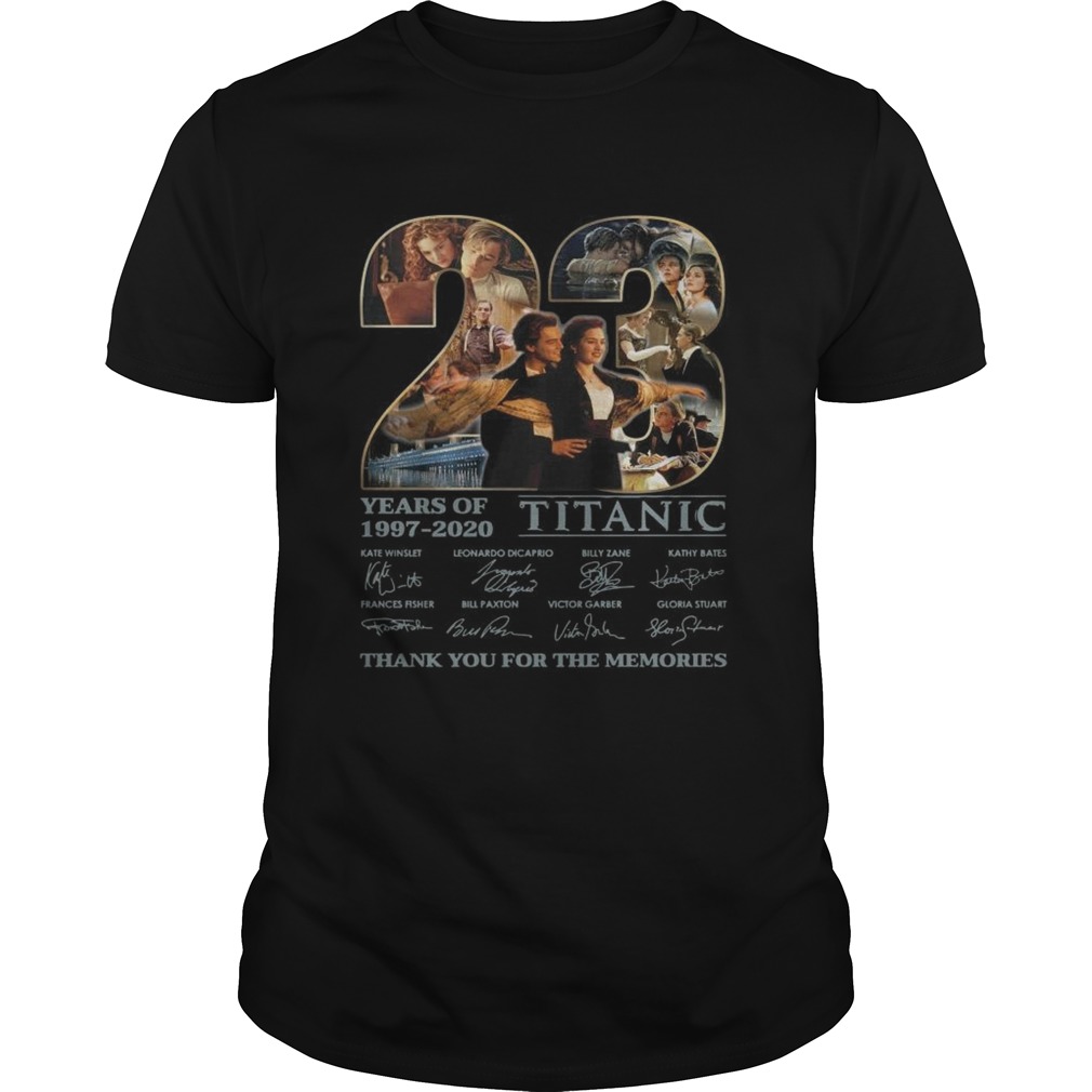 Titanic 23 Years Of Release Thank You For The Memories Signatures shirt