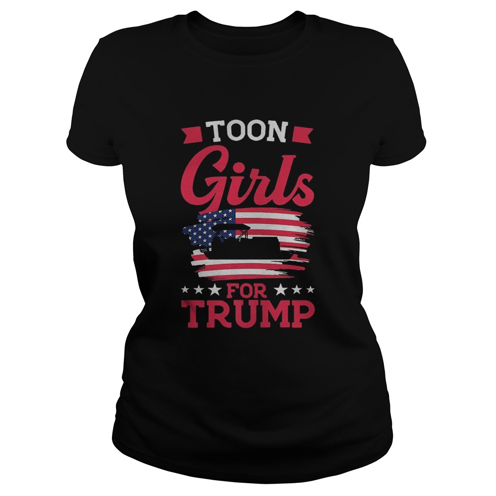 Toon girls for Trump Pontoon Boat American Flag  Classic Ladies