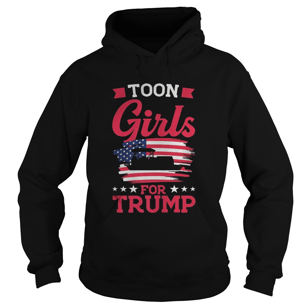 Toon girls for Trump Pontoon Boat American Flag  Hoodie