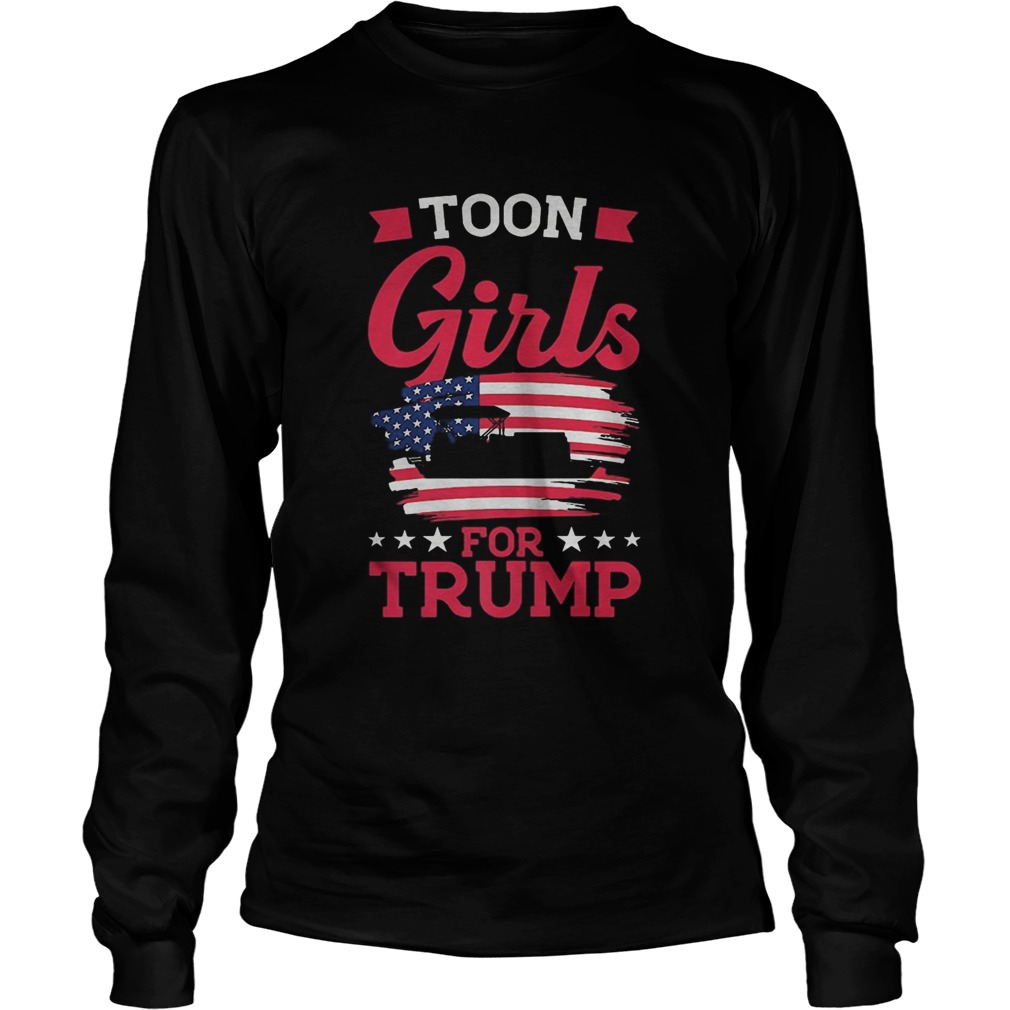 Toon girls for Trump Pontoon Boat American Flag  Long Sleeve