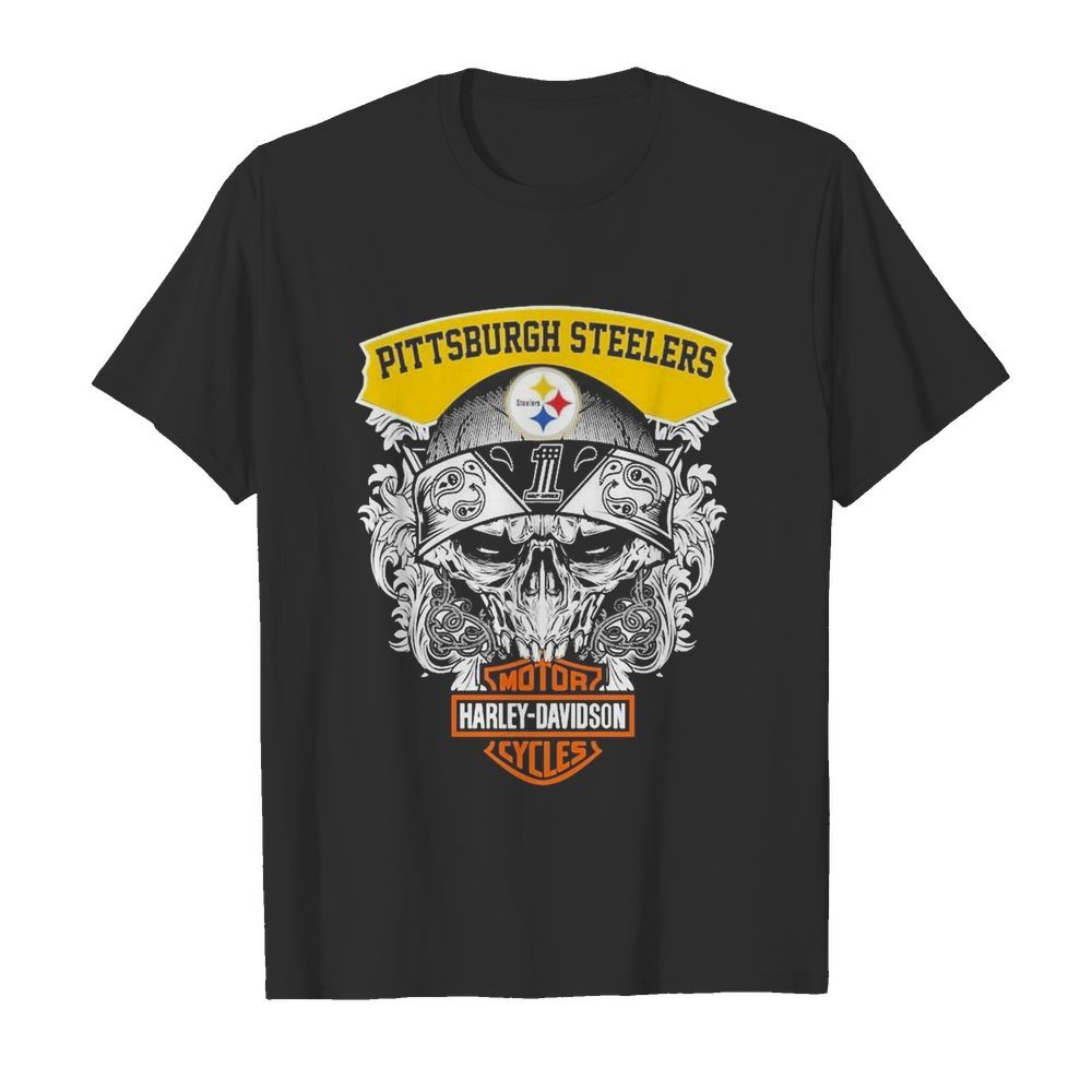 Top Skull Motor Harley David son Pittsburgh Steelers shirt