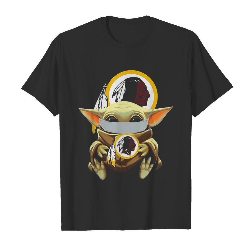 Top Star Wars Baby Yoda Face Mask Washington Redskins shirt